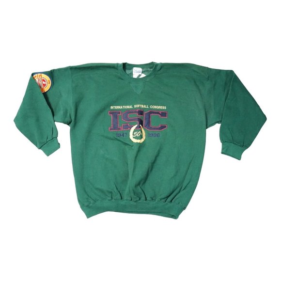 NWT Vintage Discus Athletic  Sweatshirt Green‎ Embroidery ISC USA Size XL - Picture 1 of 6
